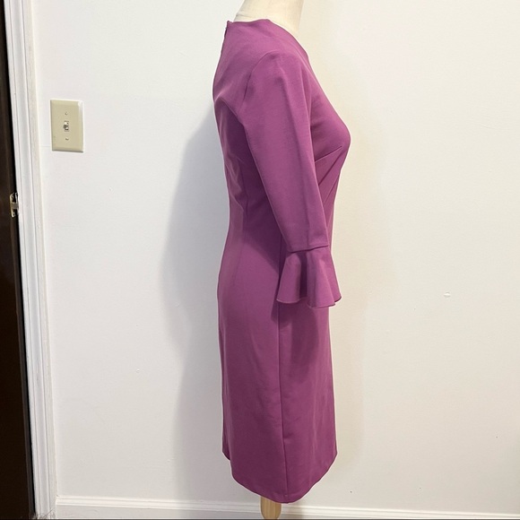 Banana Republic Purple Ponte Flutter Sleeve Career Dress Womens Size 4 - Picture 6 of 10